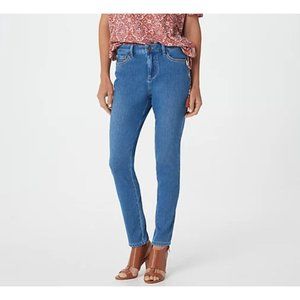 NWOT Belle by Kim Gravel Flexibelle Skinny Medium Wash Petite 2